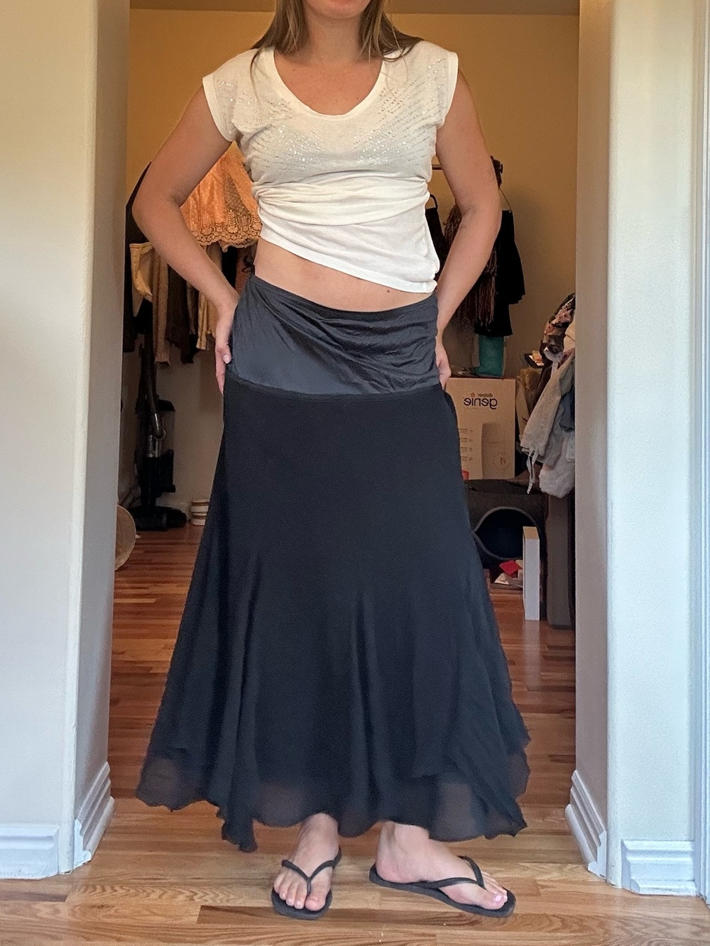 Nine West vintage Black Maxi Skirt